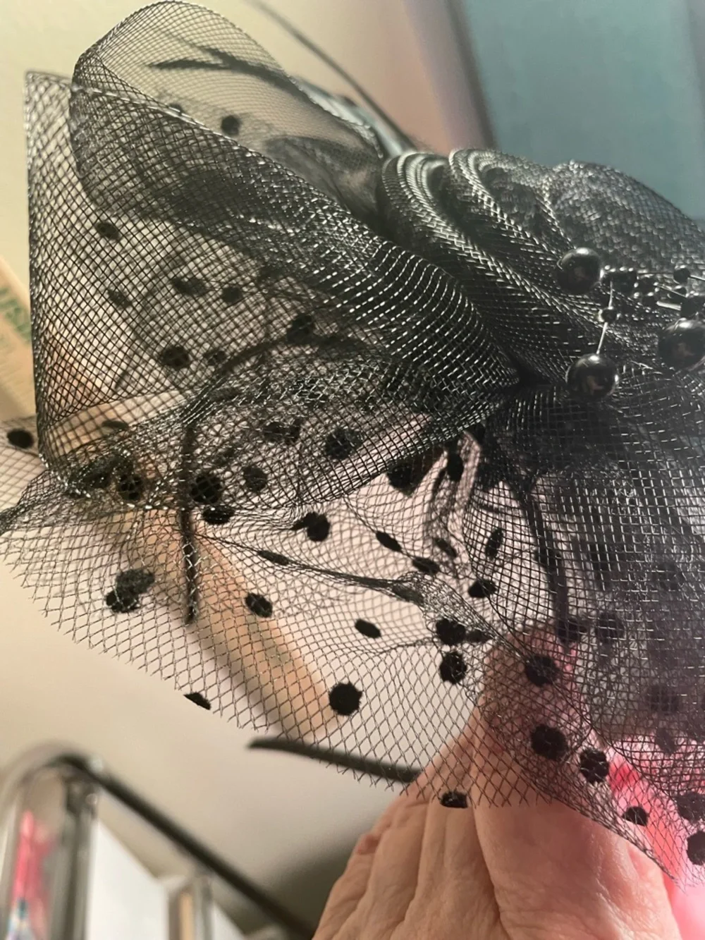 Black Floral Mesh Fascinator Hair Clip - Elegant Women’s Accessory